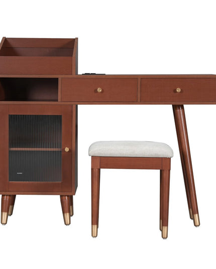 44" Brown Wood Two Drawer Dresser