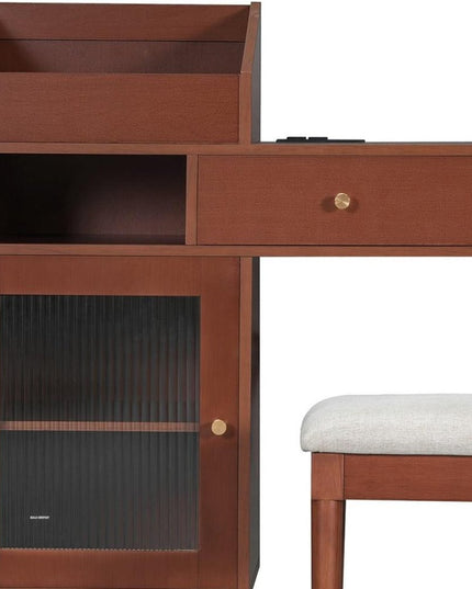 44" Brown Wood Two Drawer Dresser