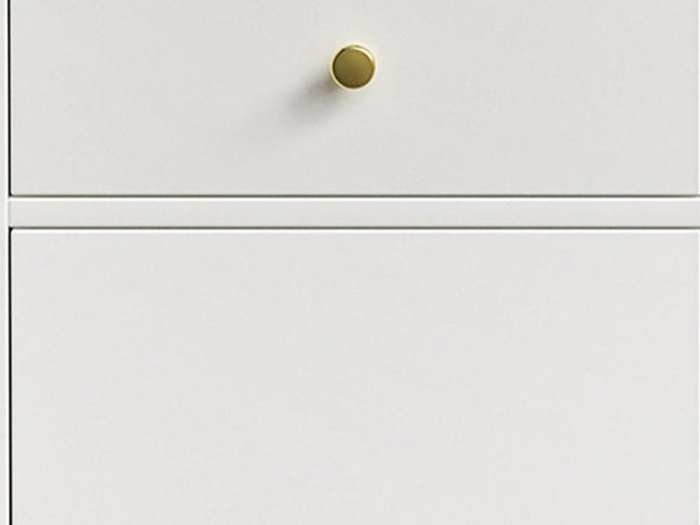 35" White Wood Lighted Two Drawer Dresser