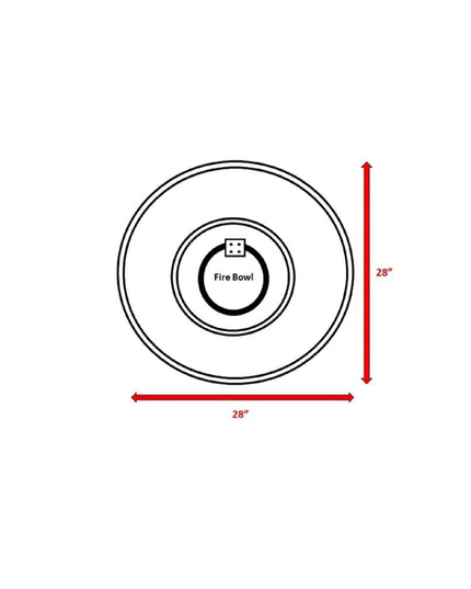 40000 BTU 28" Gray Concrete Propane Round Fire Pit Table With Cover