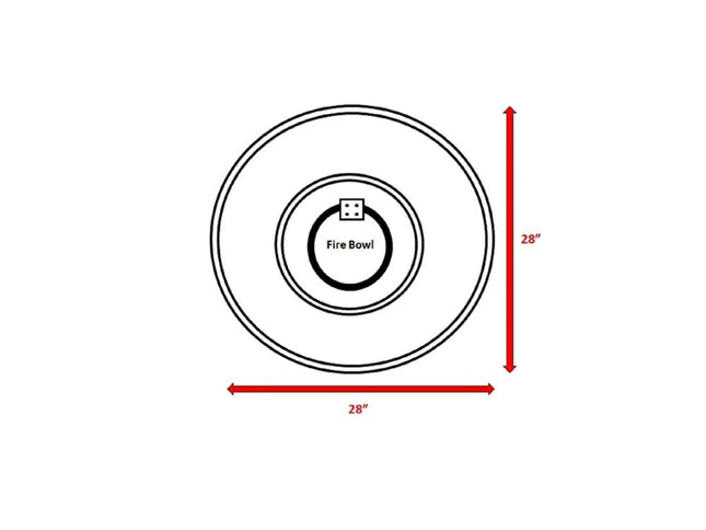 40000 BTU 28" Gray Concrete Propane Round Fire Pit With Cover