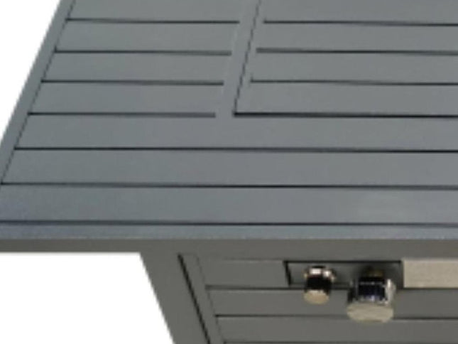 50000 BTU 42" Black Steel Propane Rectangular Fire Pit With Cover