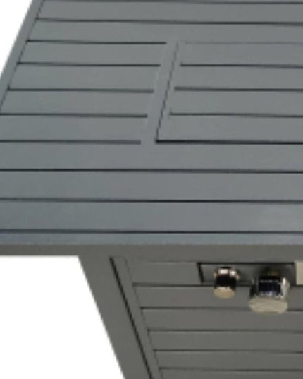 50000 BTU 42" Black Steel Propane Rectangular Fire Pit Table With Cover