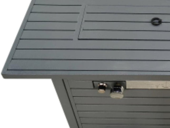 50000 BTU 42" Black Steel Propane Rectangular Fire Pit Table With Cover