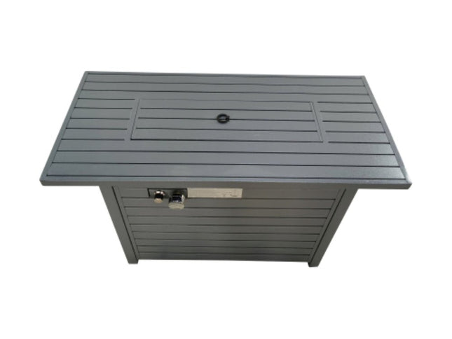 50000 BTU 42" Black Steel Propane Rectangular Fire Pit Table With Cover