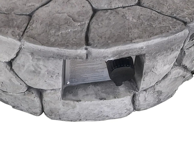 40000 BTU 28" Gray Steel Propane Round Fire Pit Table With Cover