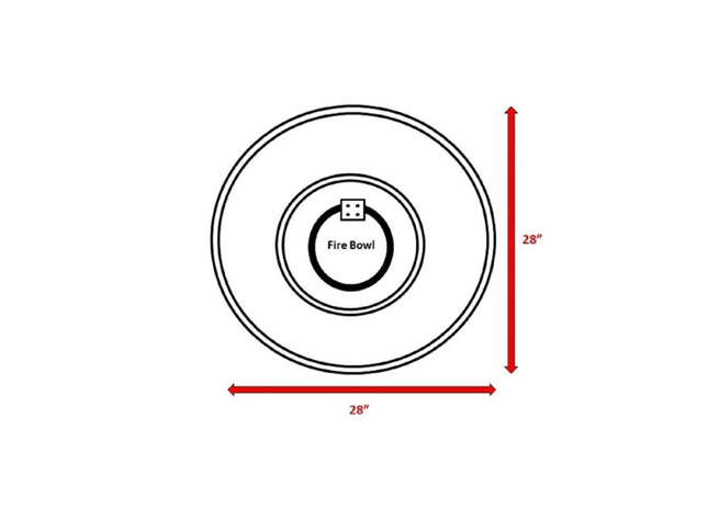 40000 BTU 28" Gray Steel Propane Round Fire Pit Table With Cover