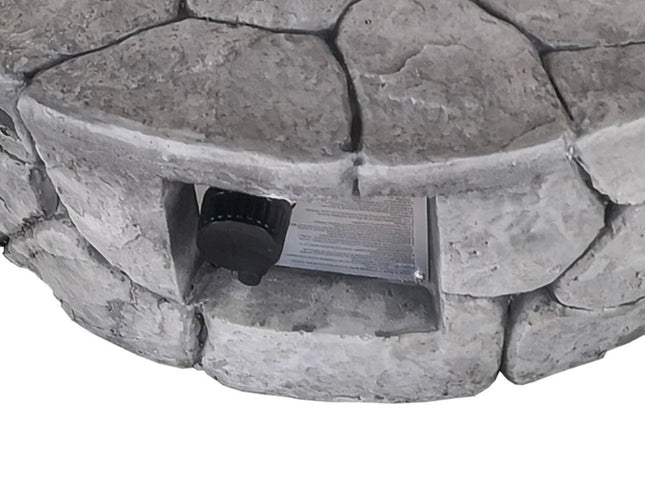 40000 BTU 28" Gray Steel Propane Round Fire Pit With Cover