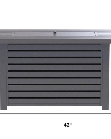 50000 BTU 42" Gray Steel Propane Rectangular Fire Pit Table With Cover