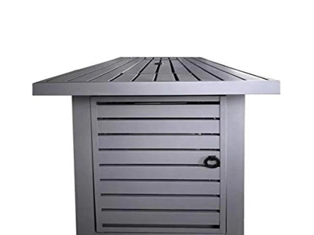 50000 BTU 42" Gray Steel Propane Rectangular Fire Pit With Cover