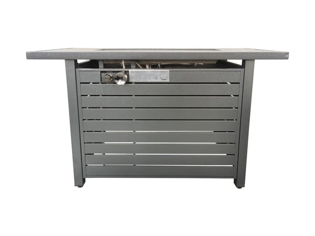50000 BTU 42" Gray Steel Propane Rectangular Fire Pit Table With Cover