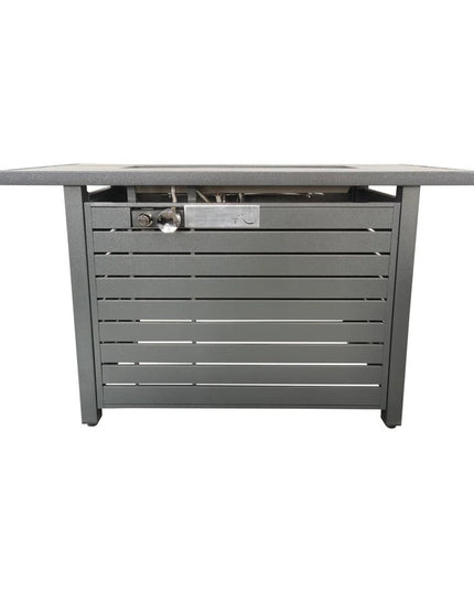50000 BTU 42" Gray Steel Propane Rectangular Fire Pit With Cover
