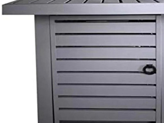 50000 BTU 42" Gray Steel Propane Rectangular Fire Pit Table With Cover