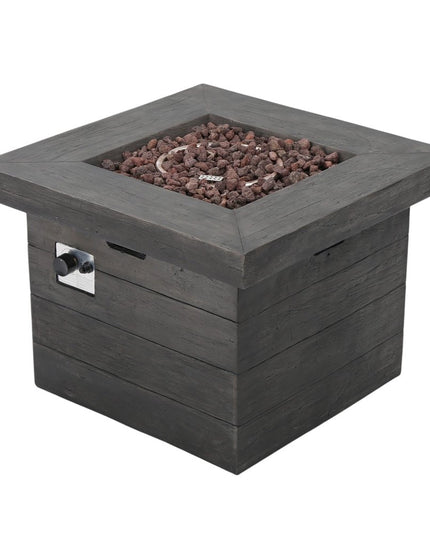 40000 BTU 32" Gray Steel Propane Rectangular Fire Pit With Cover