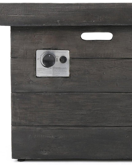 40000 BTU 32" Gray Steel Propane Rectangular Fire Pit With Cover