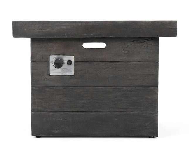 40000 BTU 32" Gray Steel Propane Rectangular Fire Pit Table With Cover