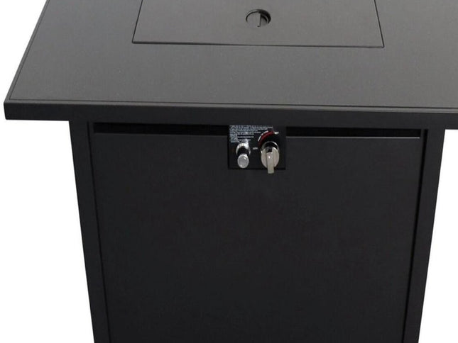 40000 BTU 43" Black Steel Propane Rectangular Fire Pit Table With Cover