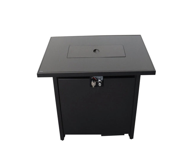 40000 BTU 43" Black Steel Propane Rectangular Fire Pit Table With Cover