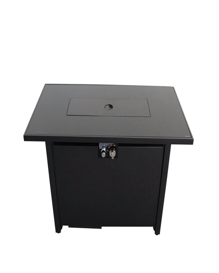 40000 BTU 43" Black Steel Propane Rectangular Fire Pit Table With Cover