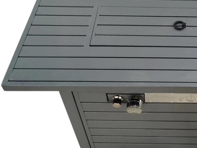 50000 BTU 42" Gray Steel Propane Rectangular Fire Pit With Cover
