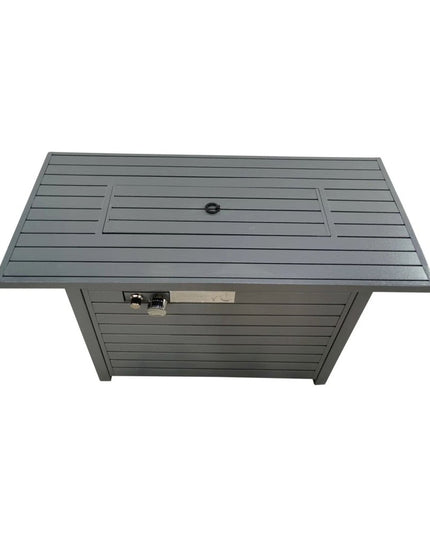 50000 BTU 42" Gray Steel Propane Rectangular Fire Pit With Cover