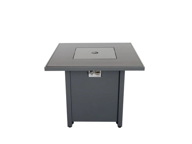 50000 BTU 30" Black Steel Propane Square Fire Pit Table With Cover