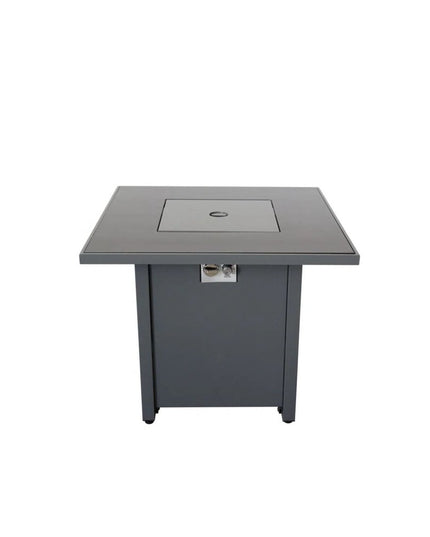 50000 BTU 30" Black Steel Propane Square Fire Pit With Cover