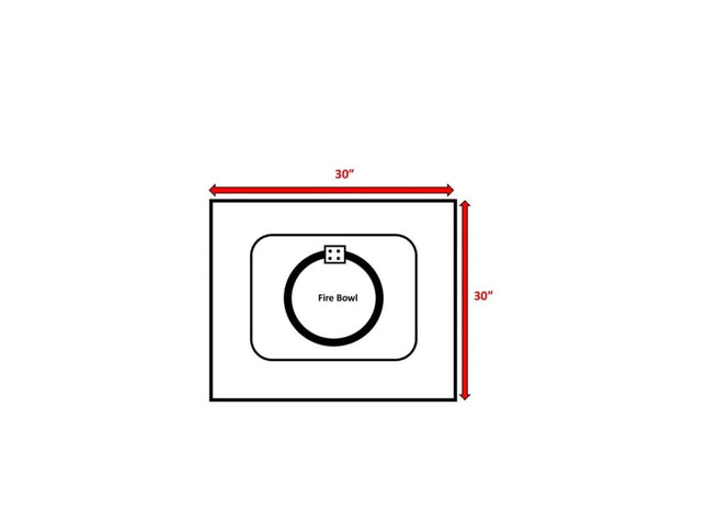 50000 BTU 30" Black Steel Propane Square Fire Pit With Cover