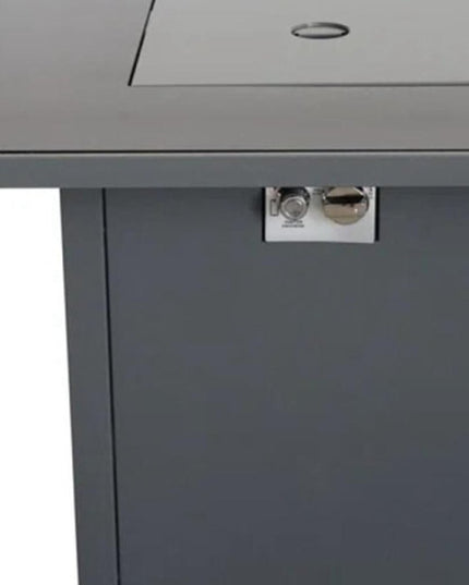 50000 BTU 30" Black Steel Propane Square Fire Pit With Cover