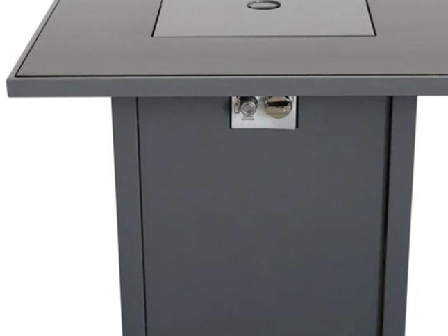 50000 BTU 30" Black Steel Propane Square Fire Pit With Cover