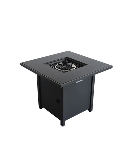 50000 BTU 30" Black Steel Propane Square Fire Pit With Cover