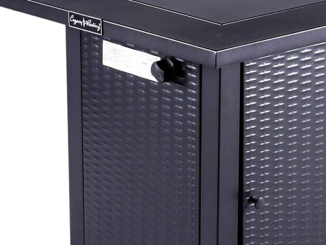 50000 BTU 28" Black Steel Propane Square Fire Pit With Cover