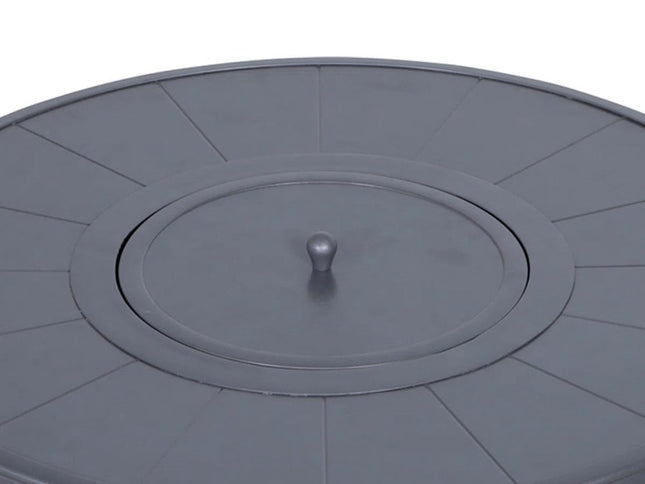 50000 BTU 32" Espresso Aluminum And Wicker Propane Round Fire Pit Table With Cover