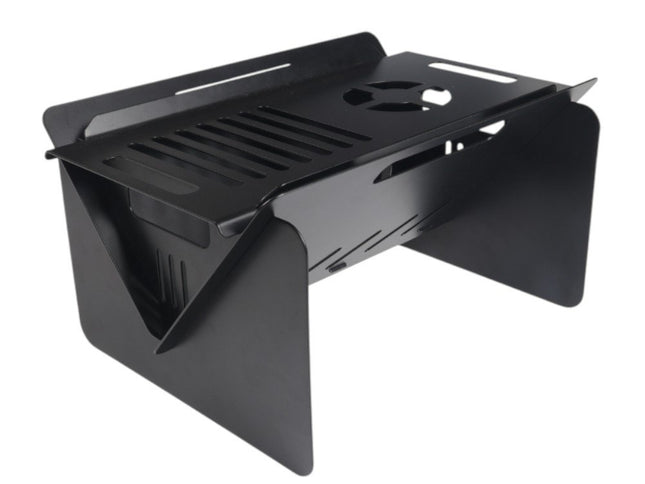 50000 BTU 16" Black Steel Wood Burning Rectangular Fire Pit With Cover