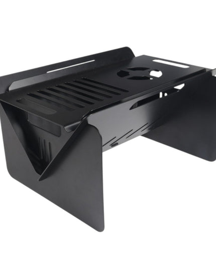 50000 BTU 16" Black Steel Wood Burning Rectangular Fire Pit With Cover