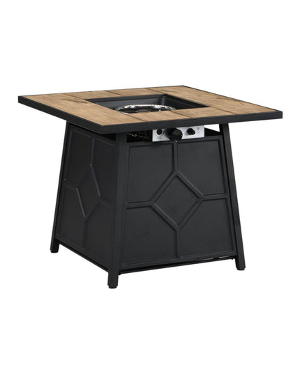 40000 BTU 28" Brown Iron Propane Square Fire Pit With Cover