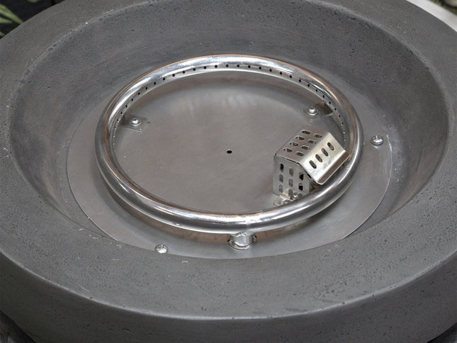 32000 BTU 26" Gray Magnesium Oxide Propane Round Fire Column With Cover