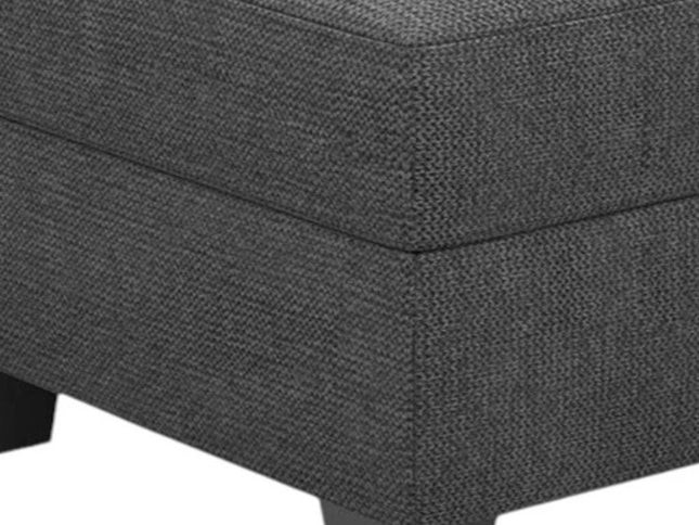 26" Beige and Black Velvet Tufted Storage Ottoman