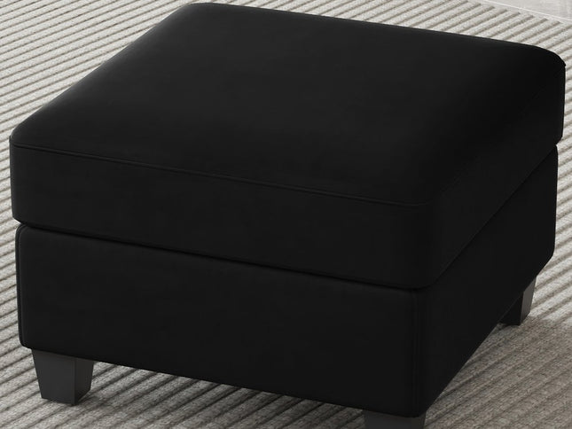 26" Gray and Black Chenille Storage Ottoman