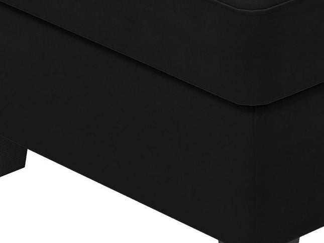 25" Black Velvet Storage Ottoman