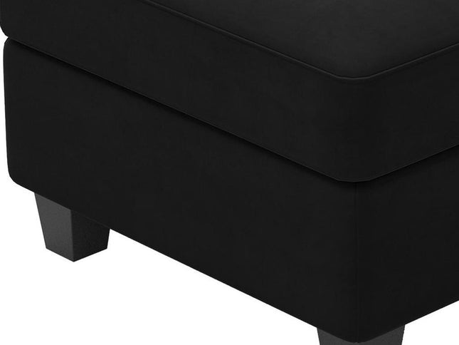 26" Gray and Black Chenille Storage Ottoman