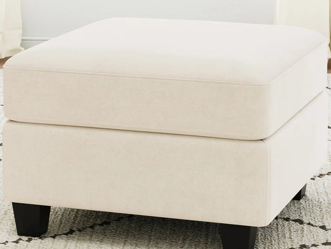 25" Black Velvet Storage Ottoman