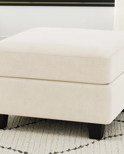 26" Gray and Black Chenille Storage Ottoman