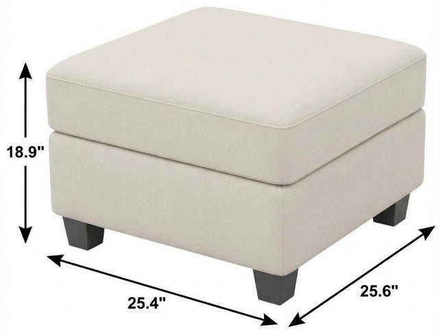 25" Black Velvet Storage Ottoman