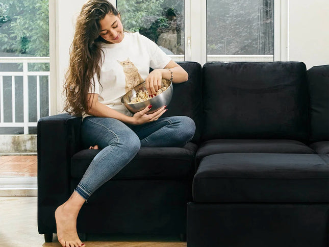 30" Black Velvet Storage Ottoman