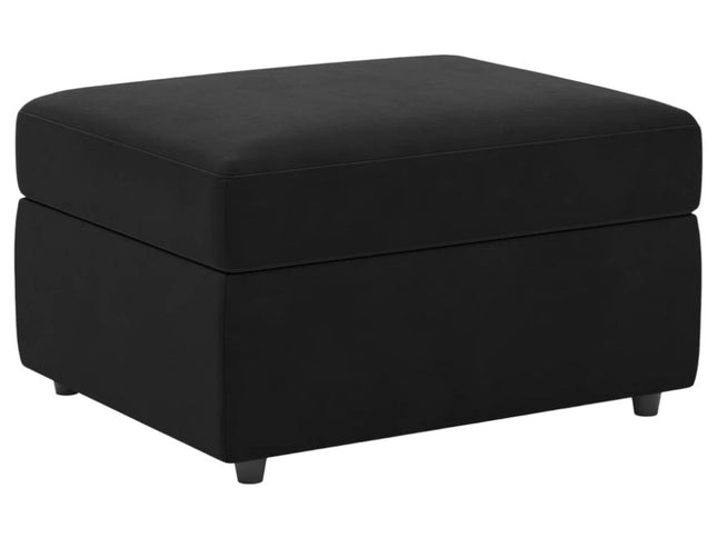 30" Blue and Black Velvet Storage Ottoman