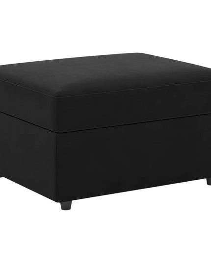 30" Blue and Black Velvet Storage Ottoman