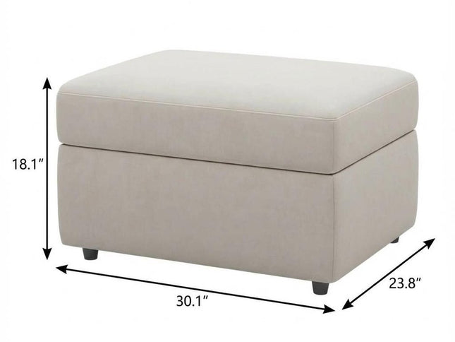 30" Blue and Black Velvet Storage Ottoman