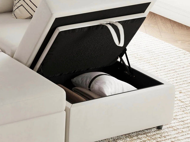 30" Black Velvet Storage Ottoman