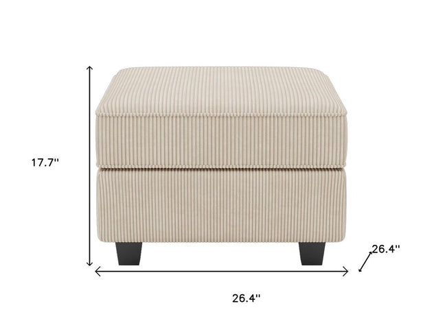 26" Green and Black Microsuede Storage Ottoman